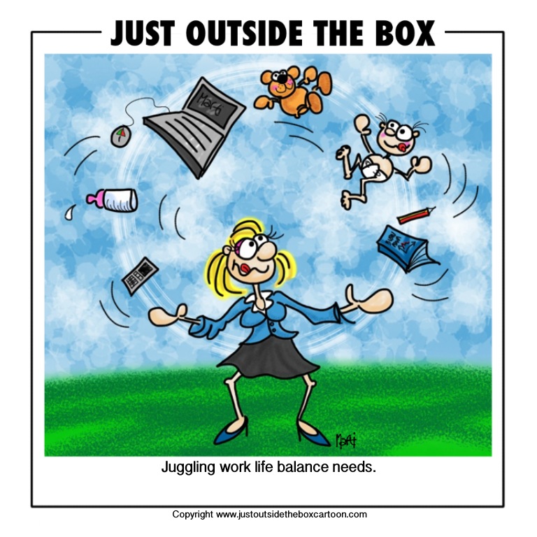 work life balance Archives - Just Outside the Box Cartoon